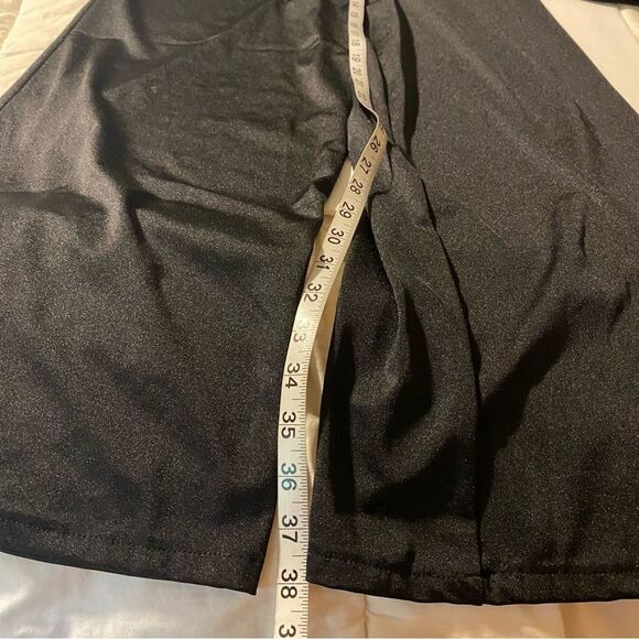 Kelle dance black feather costume 2 piece wide leg pants top 2900 3806 MA adult - Picture 7 of 10